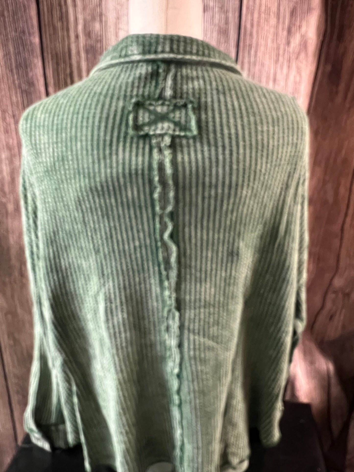 Green Button Down Top