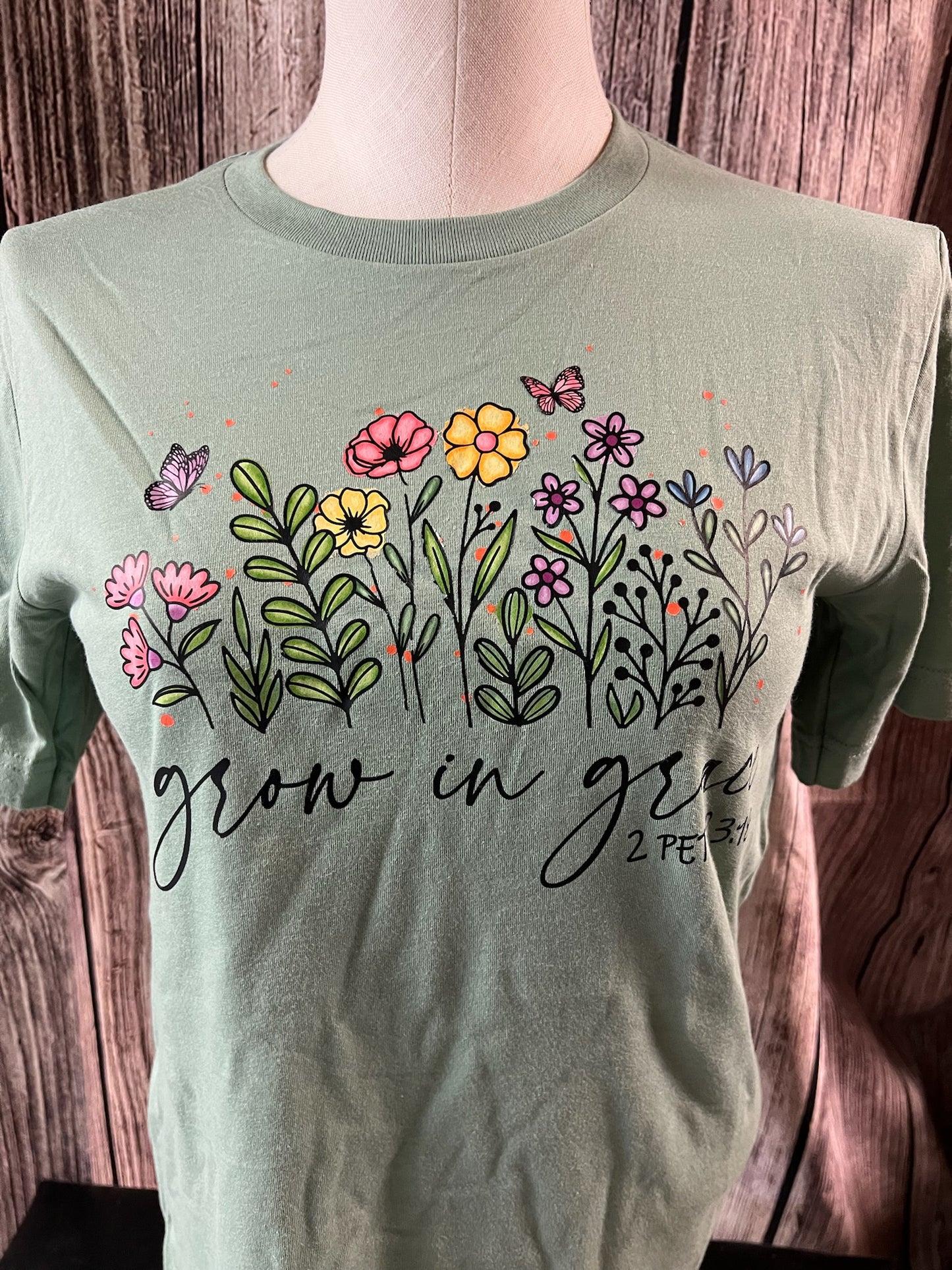 Grow in Grace Flower Tshirt