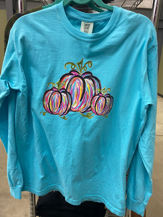 Multi Colored Pumpkin LS Ice Blue