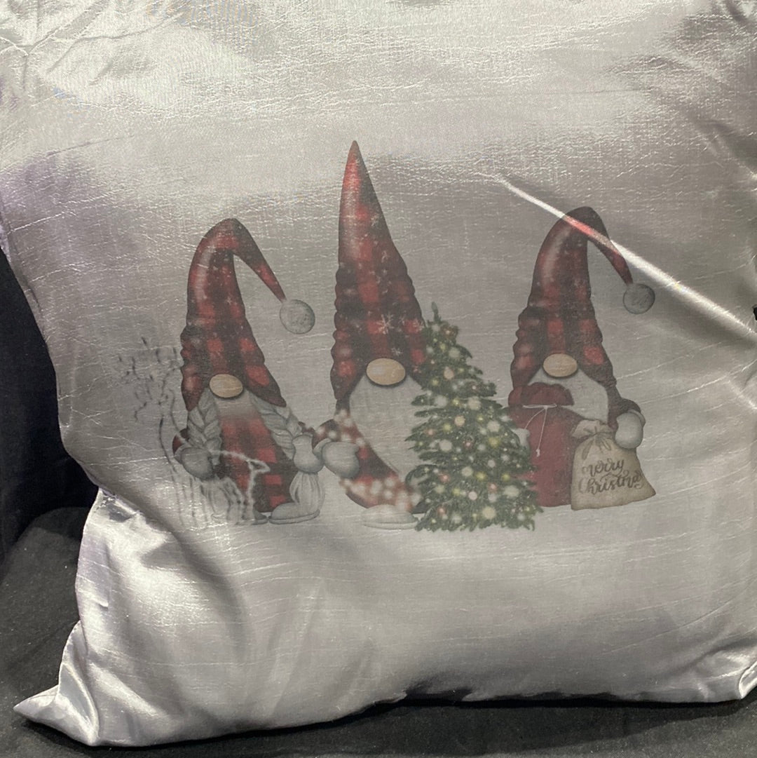 Gnomes with Christmas Tree Pillow