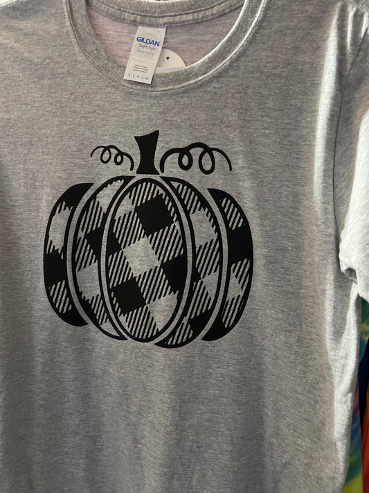 Pumpkin plaid tee