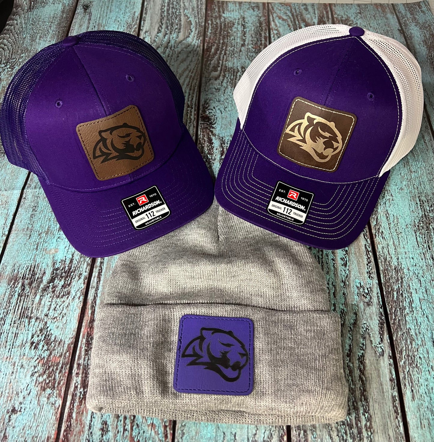 Tiger Hats with Leather Tiger Logo