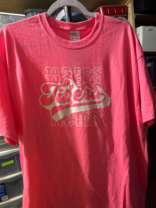 Pink Retro Tiger Tshirt