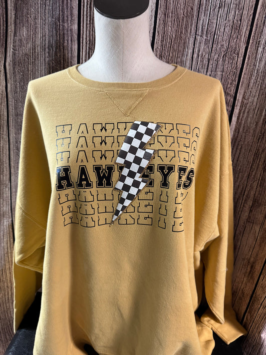 Hawkeyes w/ checkered lightning bolt