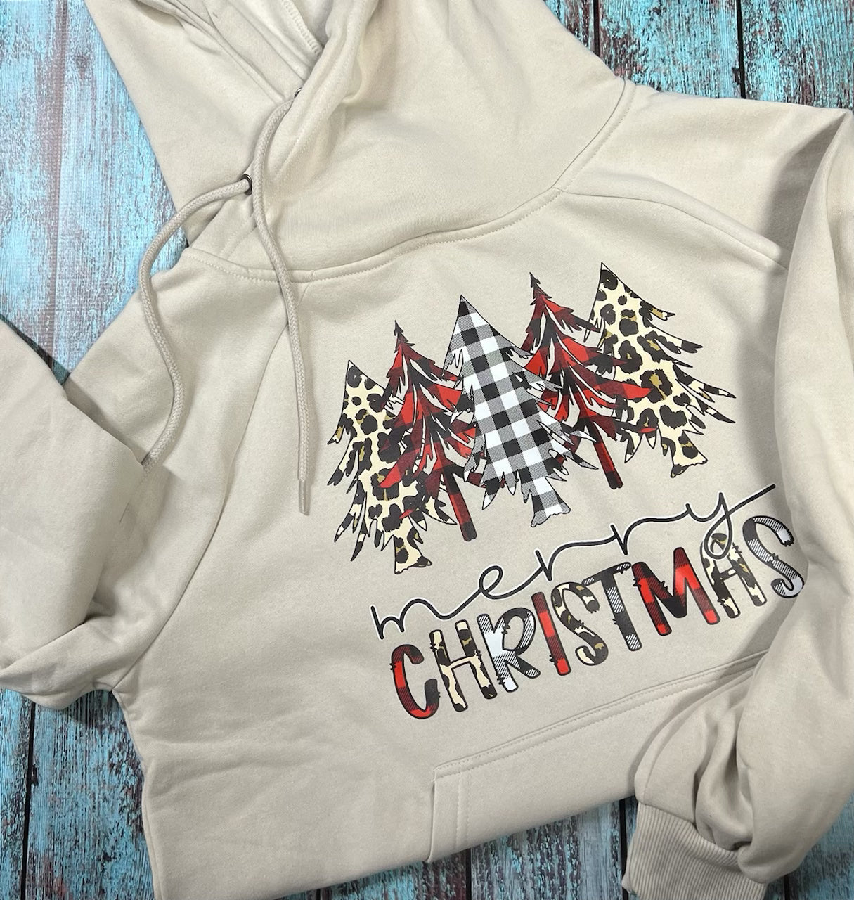 Merry Christmas Trees Side-Tie Hoodie